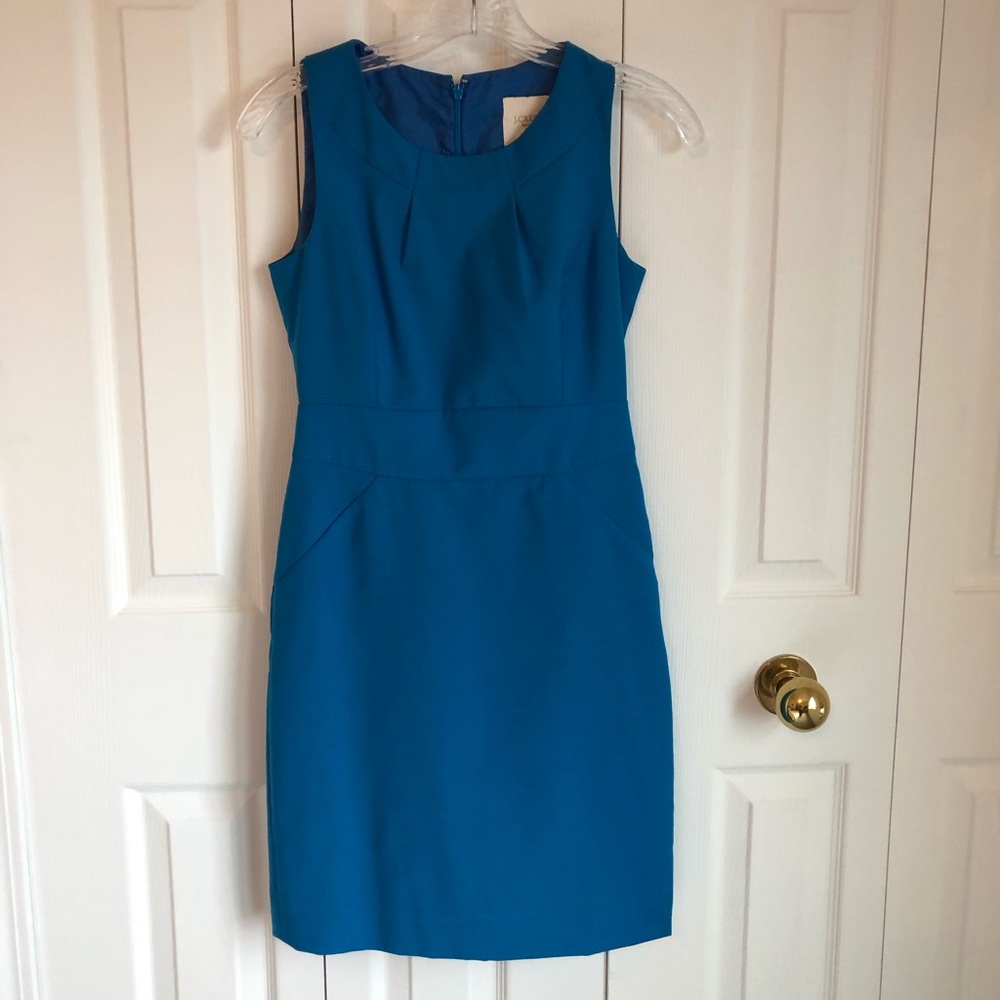 J.Crew Factory teal blue dress. OP - Picture 1 of 4